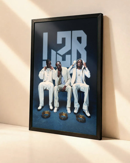 Poster L2B – Nes Pour Briller dans un cadre noir, vue en angle