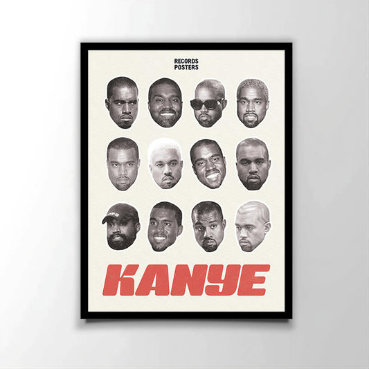 Poster officiel du rappeur américain Kanye West . Parfait pour les fans de rap américain.