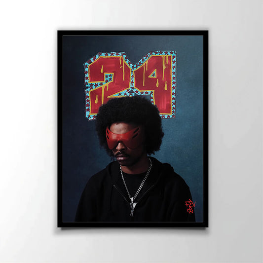 Poster officiel de l'album "24" (2023) du rappeur français La Fève. Parfait pour les fans de rap français.