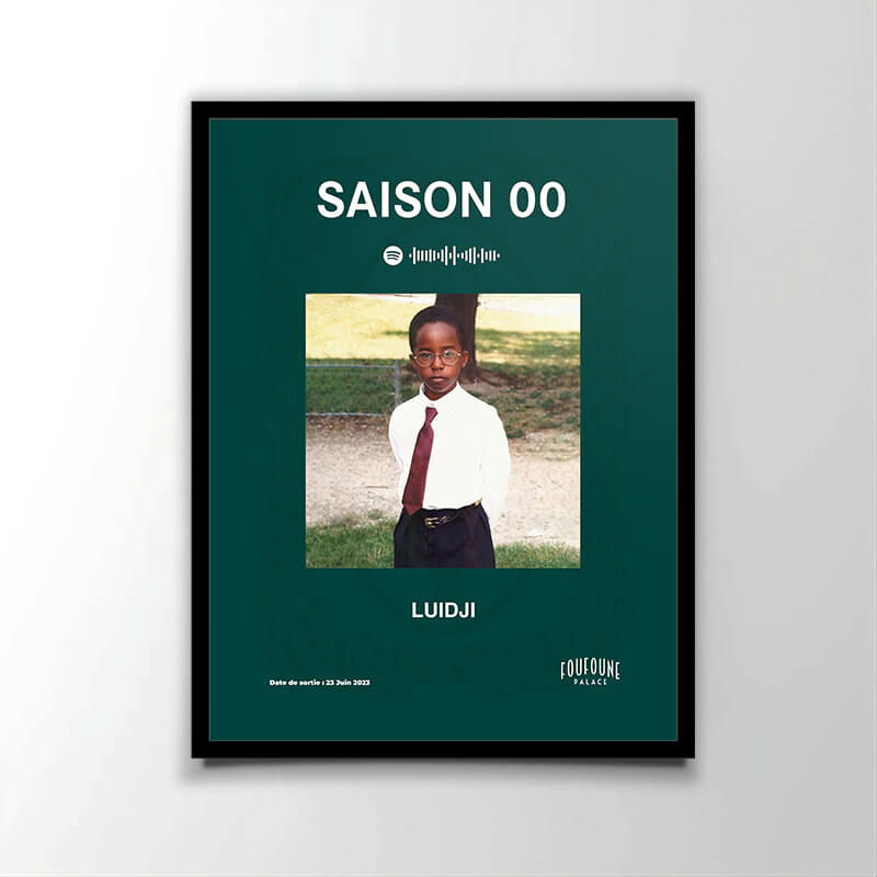 Poster officiel de l'album "Saison 00" (2023) du rappeur français Luidji. Parfait pour les fans de rap français.