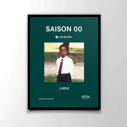 Poster officiel de l'album "Saison 00" (2023) du rappeur français Luidji. Parfait pour les fans de rap français.