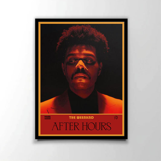 Poster officiel de l'album "After Hours" (2020) du chanteur canadien The Weeknd. Parfait pour les fans de RnB.