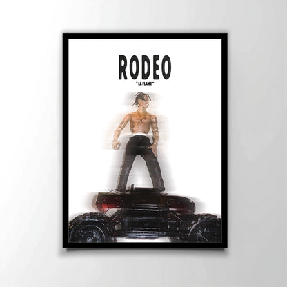 Poster officiel de l'album "Rodeo" (2015) du rappeur américain Travis Scott. Parfait pour les fans de rap américain.