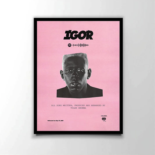 Poster officiel de l'album "Igor" (2019) du rappeur américain Tyler The Creator. Parfait pour les fans de rap américain.