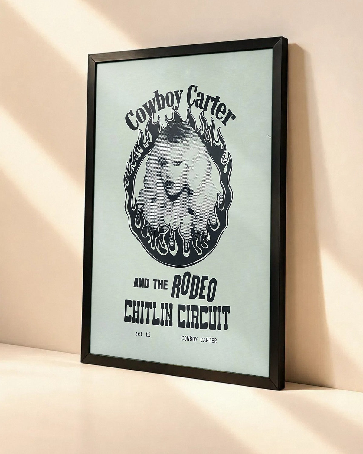 Poster Beyoncé – Rodeo dans un cadre noir, vue en angle