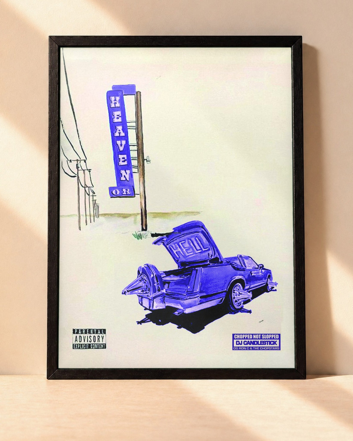 Poster Don Toliver – After Party encadré dans un cadre noir, posé contre un mur clair