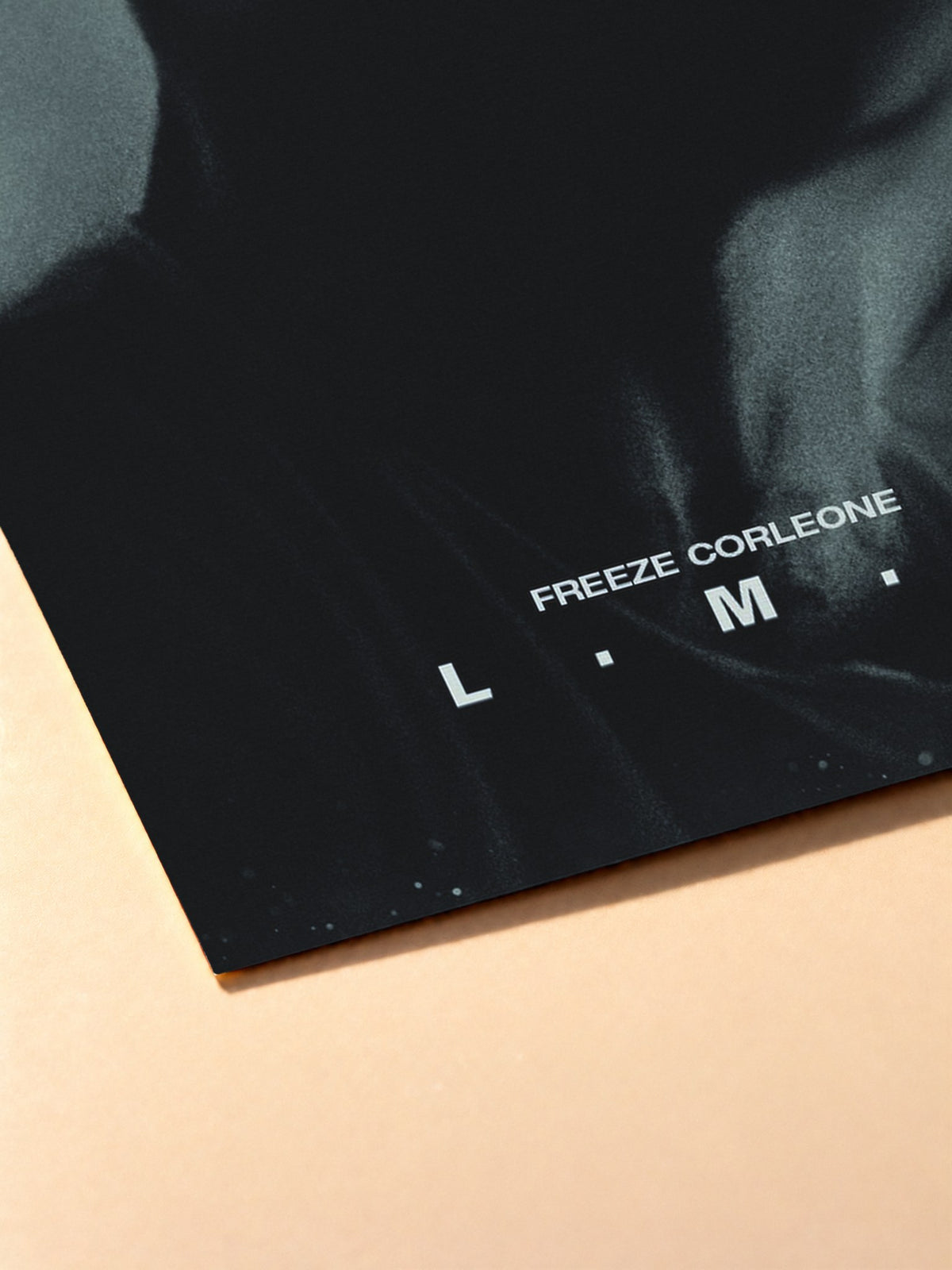 Gros plan sur l'impression du poster Freeze Corleone – LMF