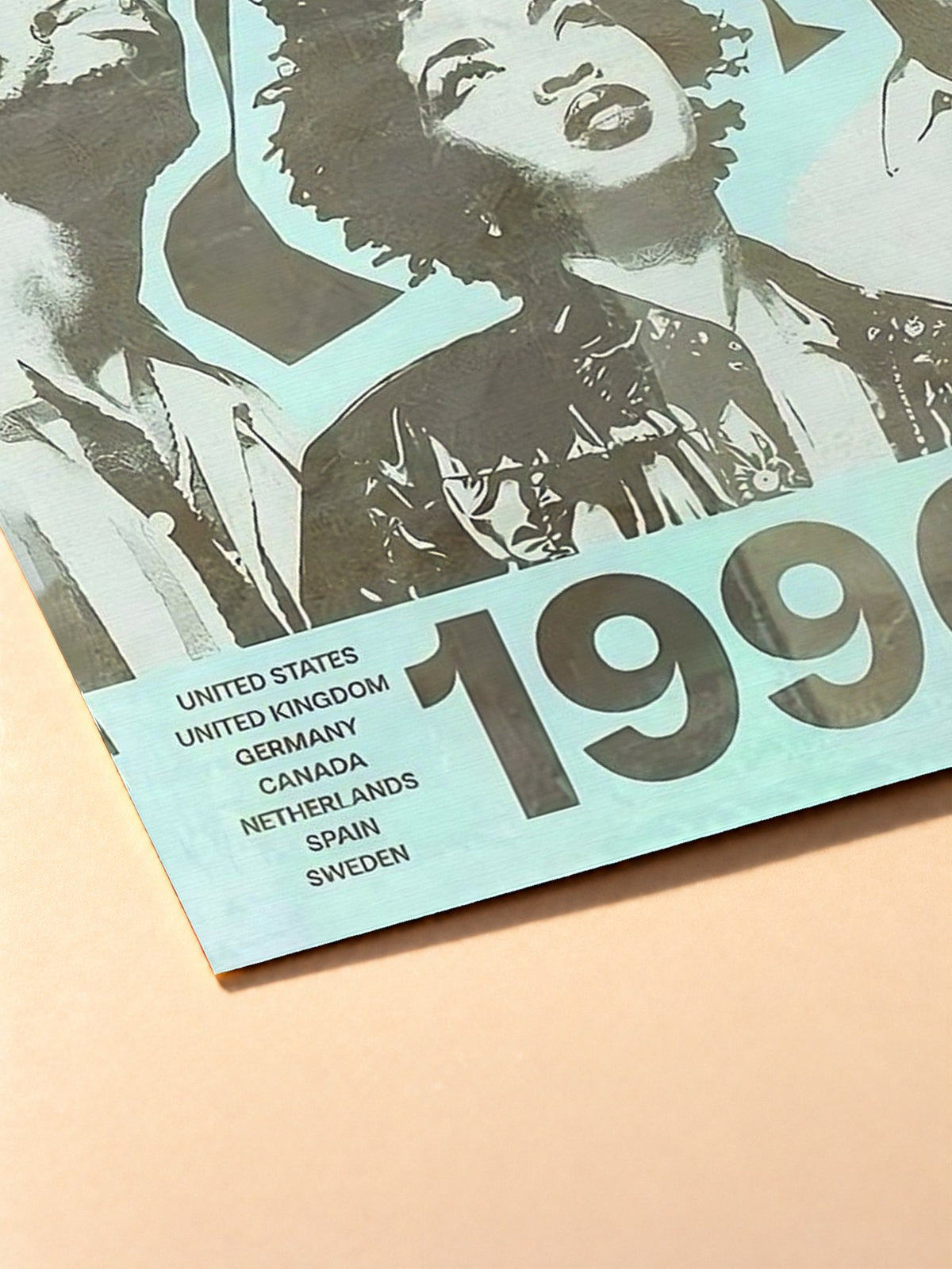 Gros plan sur l'impression du poster Fugees – 1996