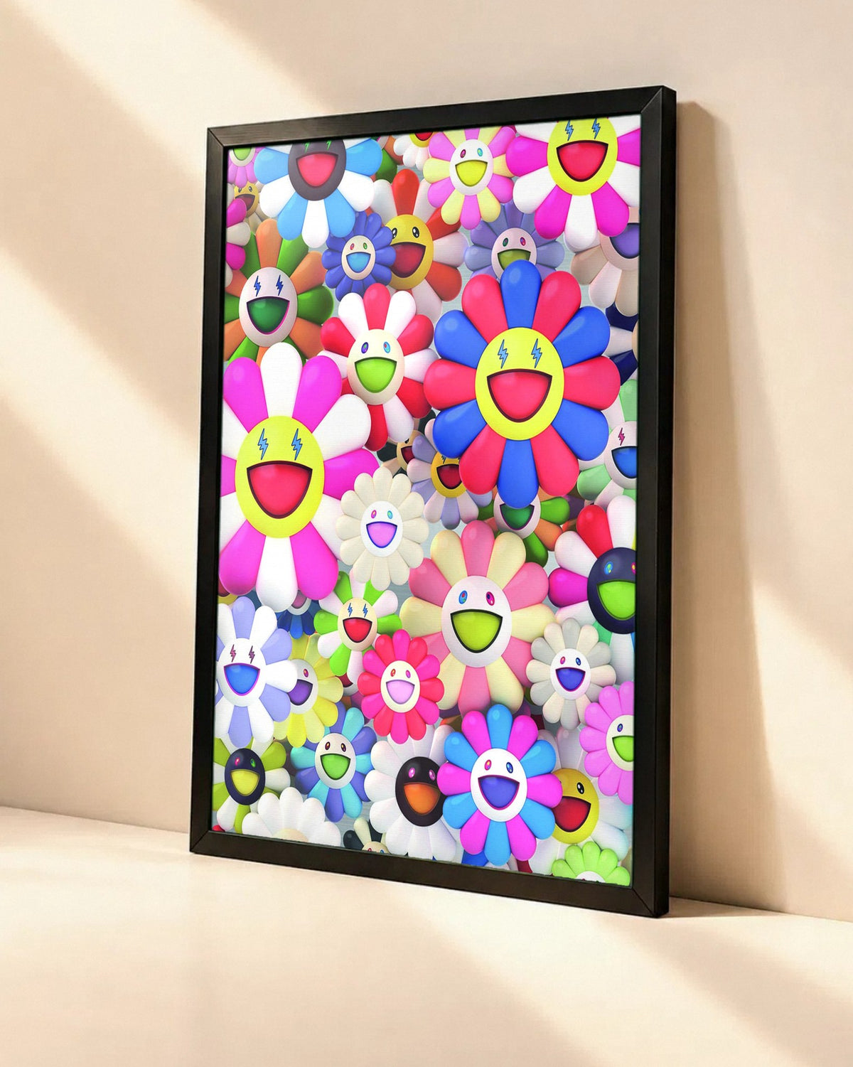 Poster J Balvin – Colores dans un cadre noir, vue en angle