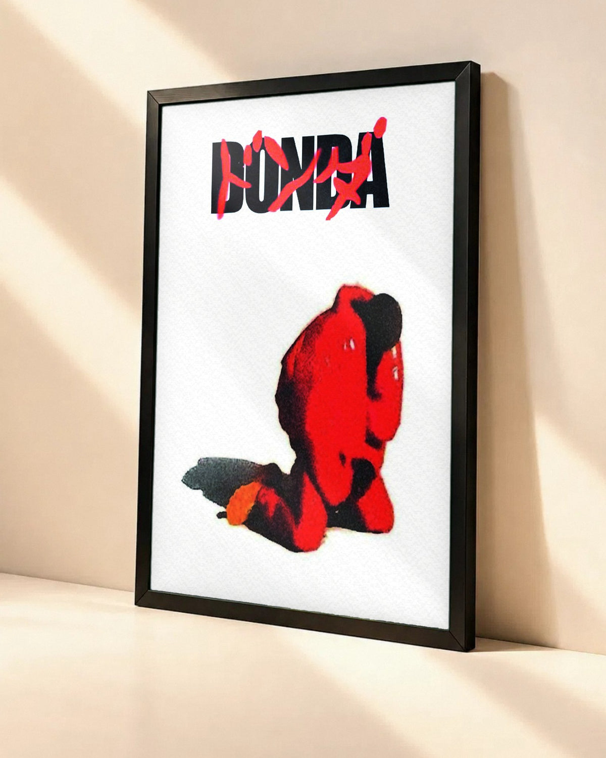 Poster Kanye West – Donda dans un cadre noir, vue en angle
