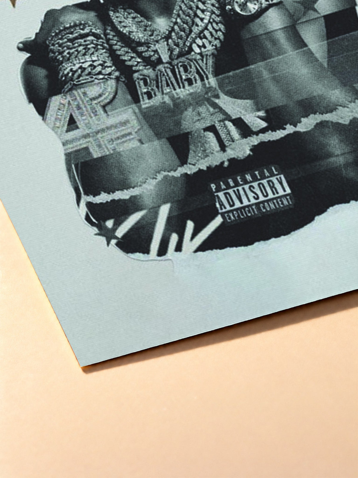 Gros plan sur l'impression du poster Lil Baby – 4PF