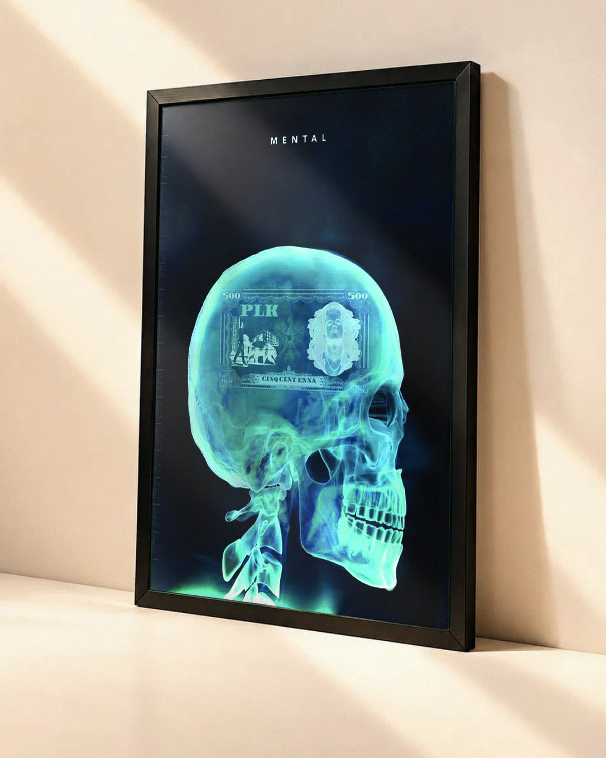 Poster PLK – Mental dans un cadre noir, vue en angle