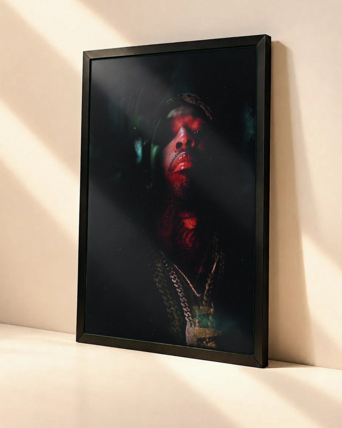 Poster Pop Smoke – Shooting dans un cadre noir, vue en angle