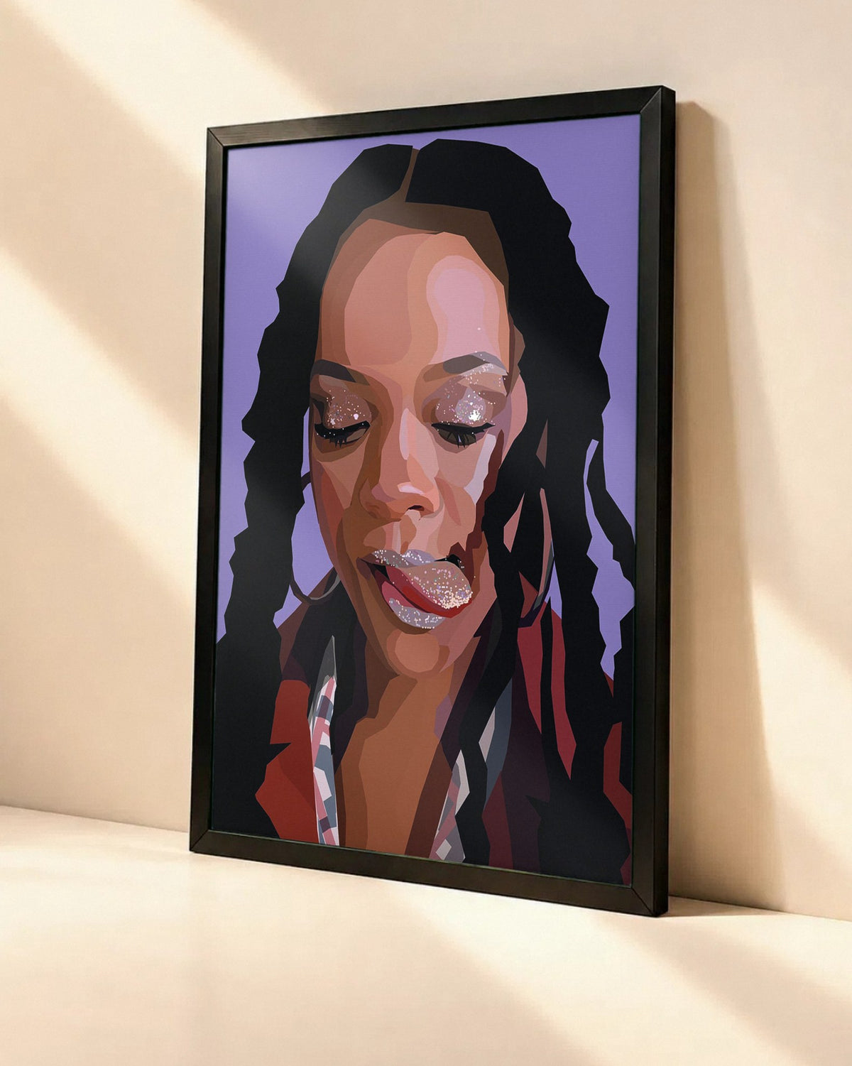 Poster Rihanna – Art dans un cadre noir, vue en angle