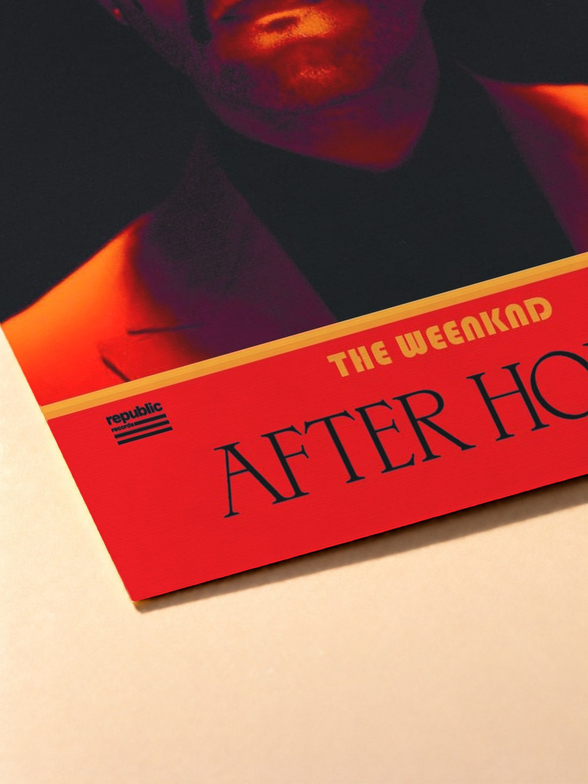 Gros plan sur l'impression du poster The Weeknd – After Hours