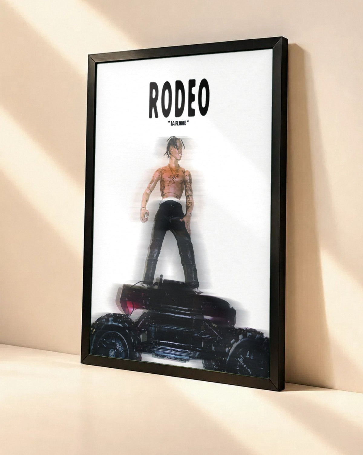 Poster Travis Scott – Rodeo dans un cadre noir, vue en angle