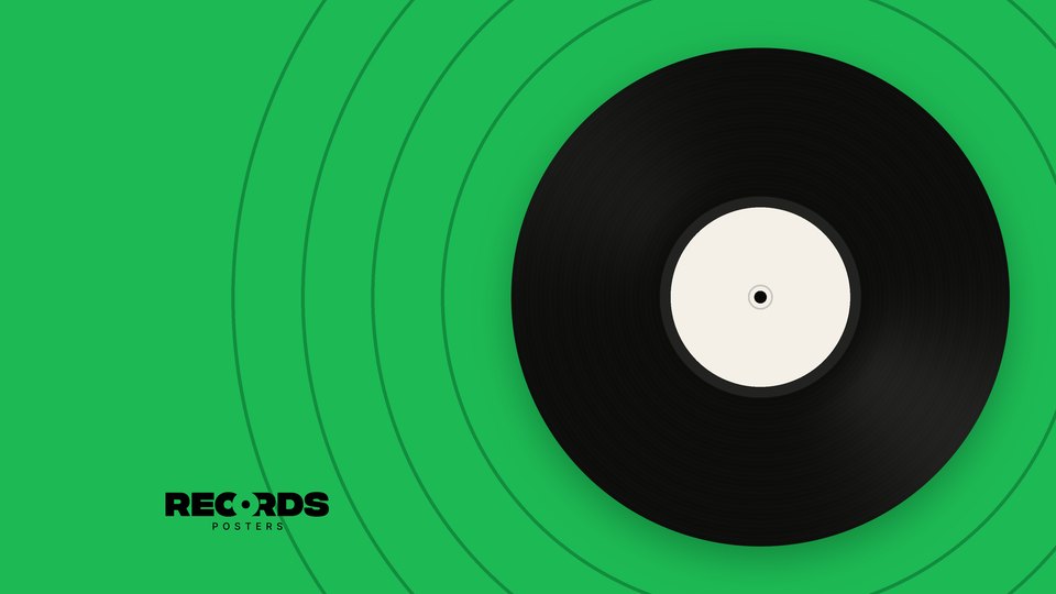 Fond d'écran PC : vinyle sur vert